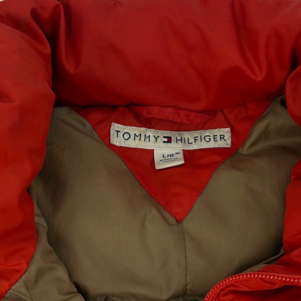 Tommy Hilfiger Womens Red Puffer Vest Full Zip Quilted Stand Collar Large - Picture 5 of 12